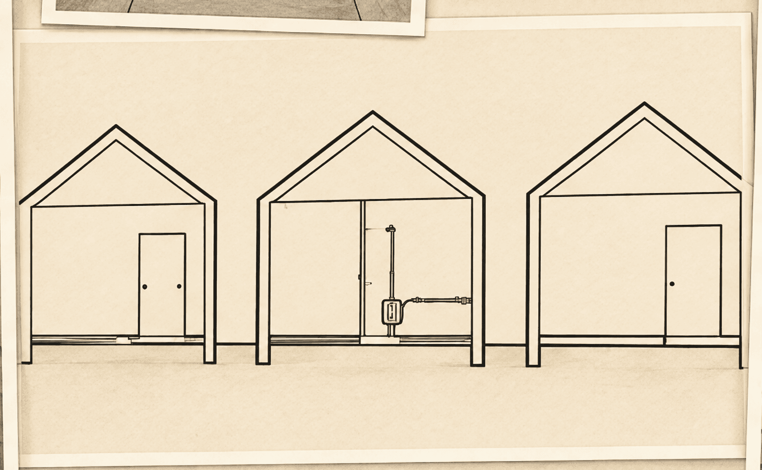 Property section drawing showing possible room uses