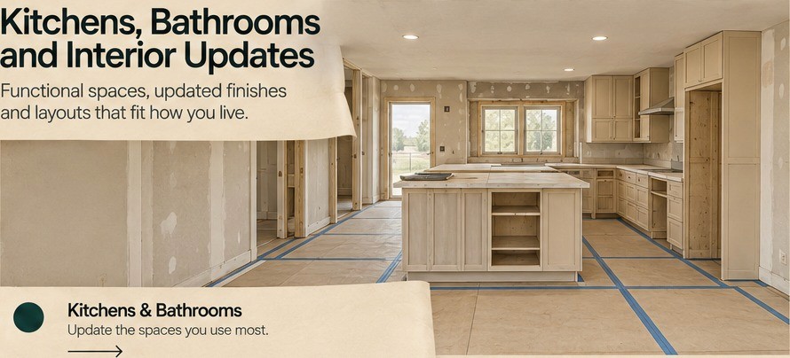 Kitchen interior during a remodeling project