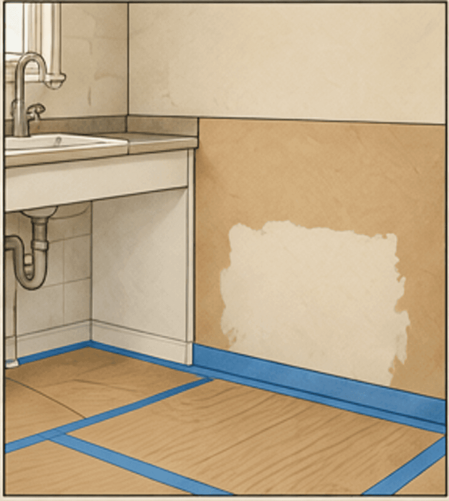 Bathroom prepared for make-ready repairs