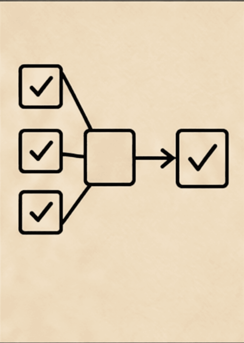 Illustrated repair checklist connecting several tasks