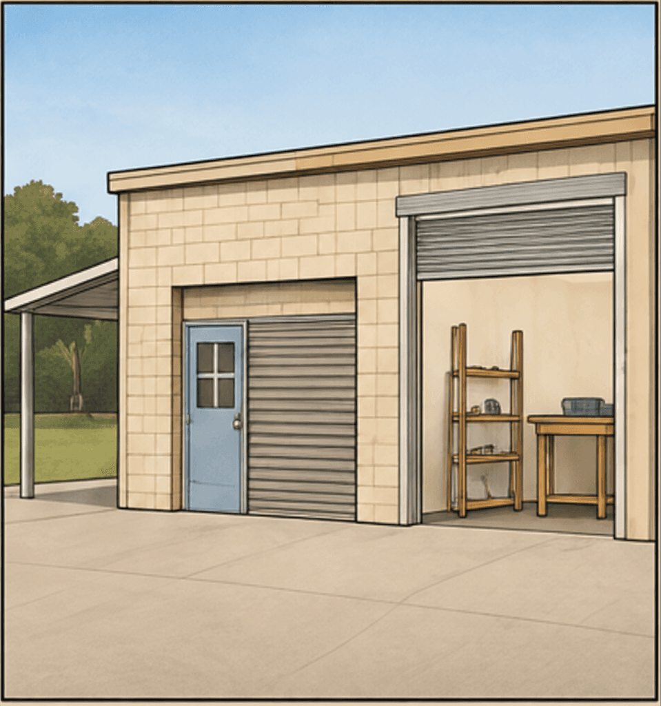 Small business interior repair area